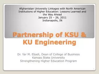 Partnership of KSU &amp; KU Engineering