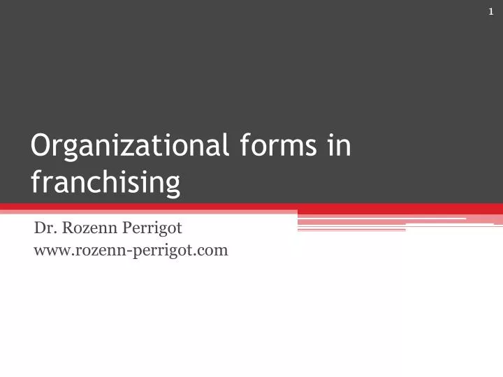 organizational forms in franchising