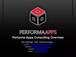 Performa Apps Consulting Overview