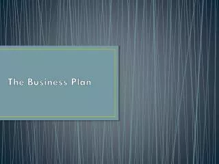 The Business Plan