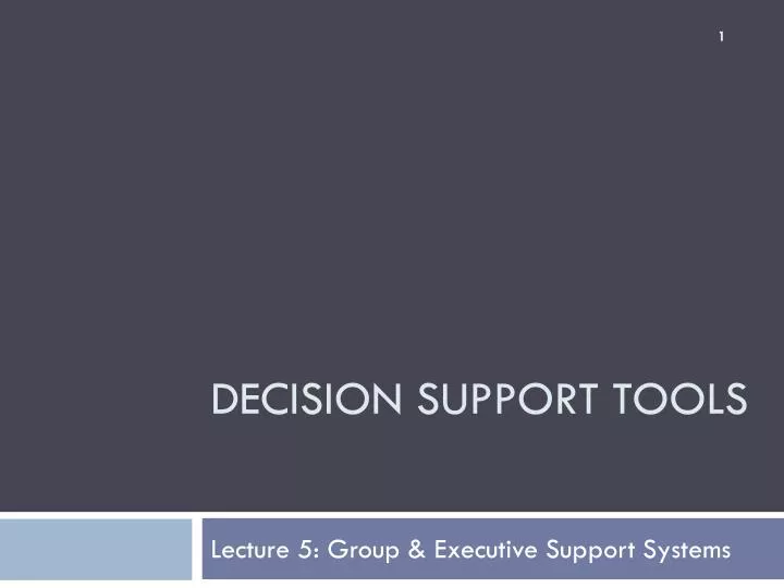 decision support tools