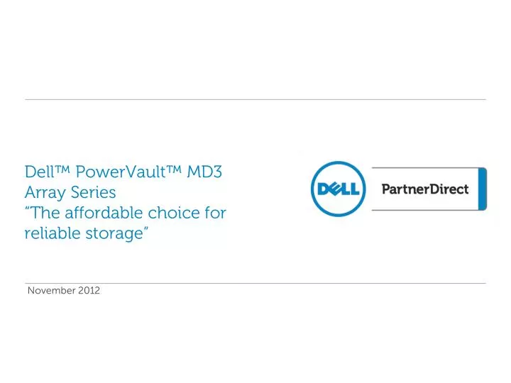 dell powervault md3 array series the affordable choice for reliable storage