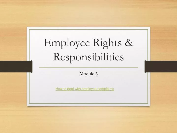 employee rights responsibilities