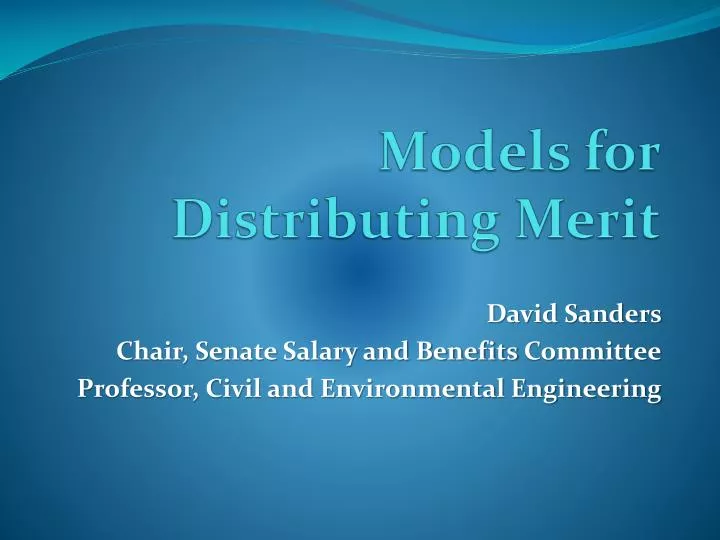 models for distributing merit