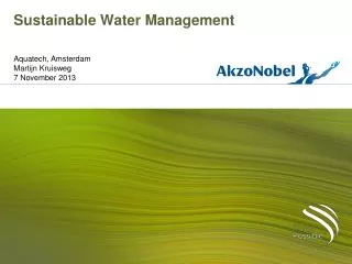 Sustainable Water Management