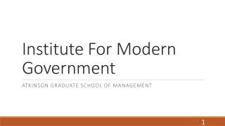 Institute For Modern Government