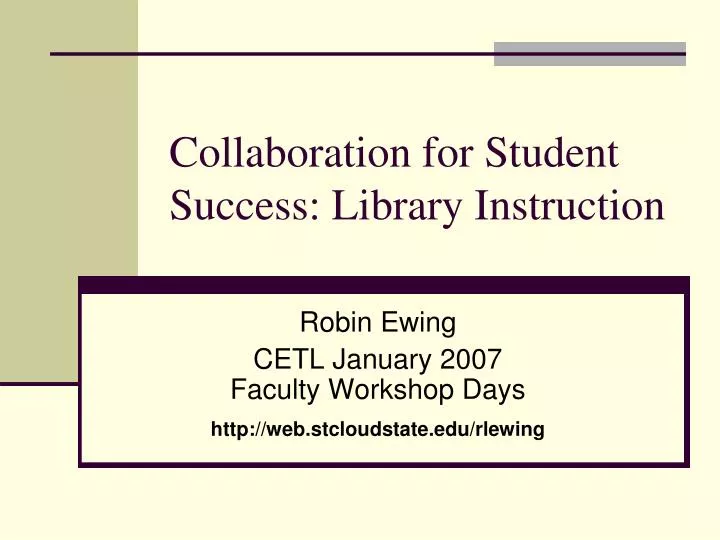 collaboration for student success library instruction