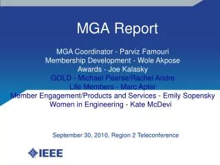 MGA Report