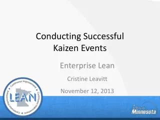 Conducting Successful Kaizen Events