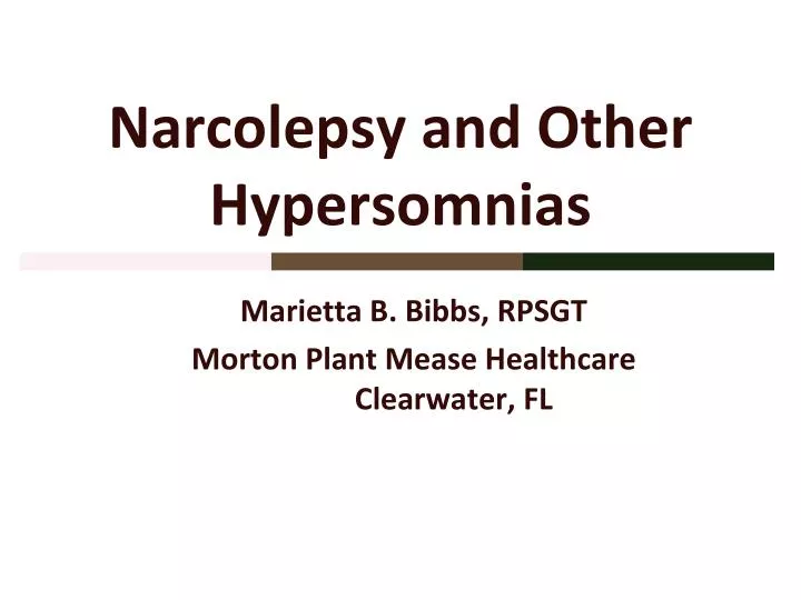 narcolepsy and other hypersomnias