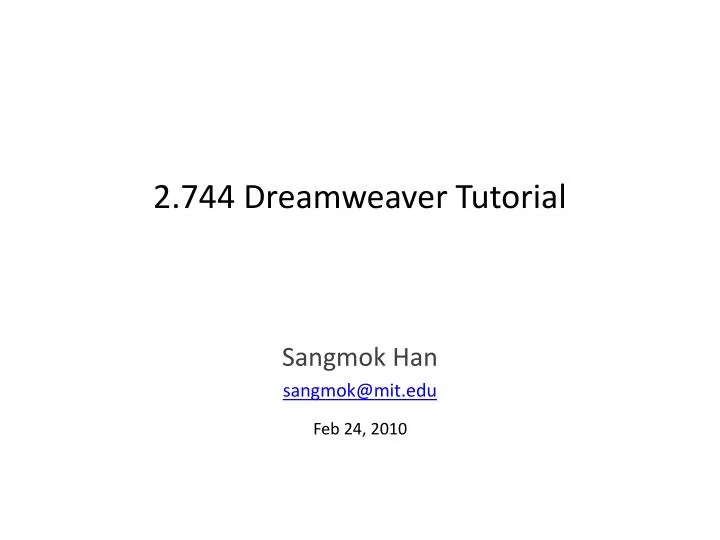 2 744 dreamweaver tutorial