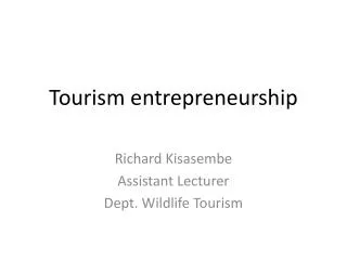 Tourism entrepreneurship