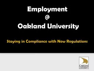 Employment @ Oakland University