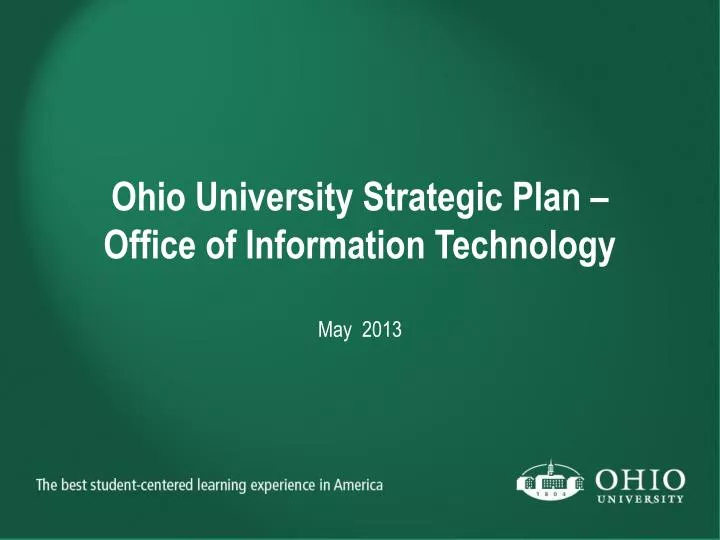 ohio university strategic plan office of information technology may 2013