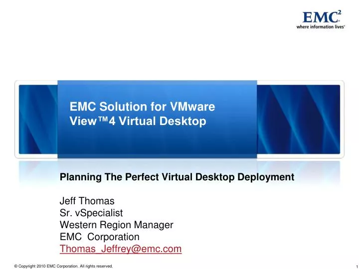 emc solution for vmware view 4 virtual desktop