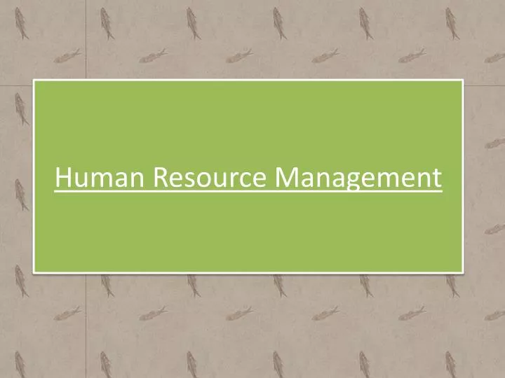 human resource management
