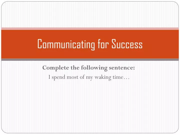 communicating for success