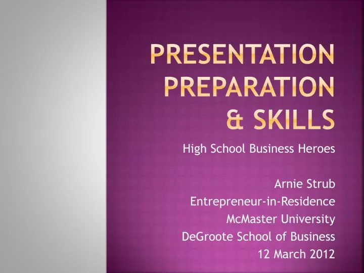 presentation preparation skills