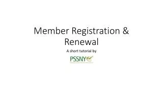 Member Registration &amp; Renewal
