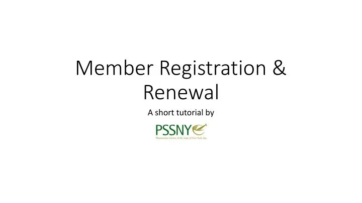 member registration renewal