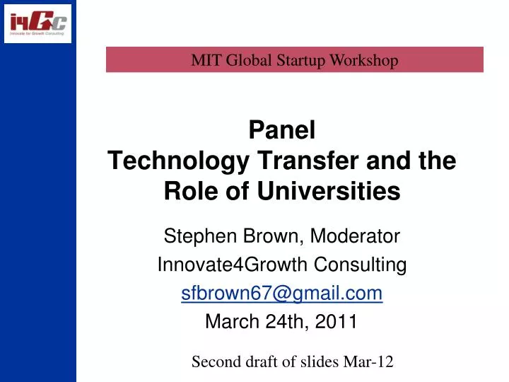 panel technology transfer and the role of universities