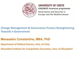 Change Management &amp; Govern ance Process Reengineering Towards e-Government