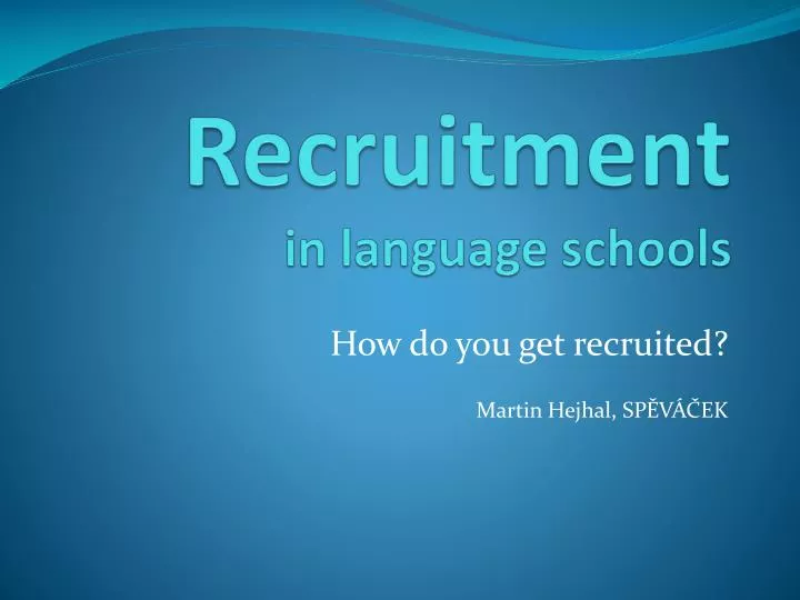 recruitment in language schools