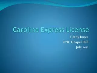 Carolina Express License