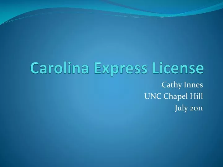 carolina express license