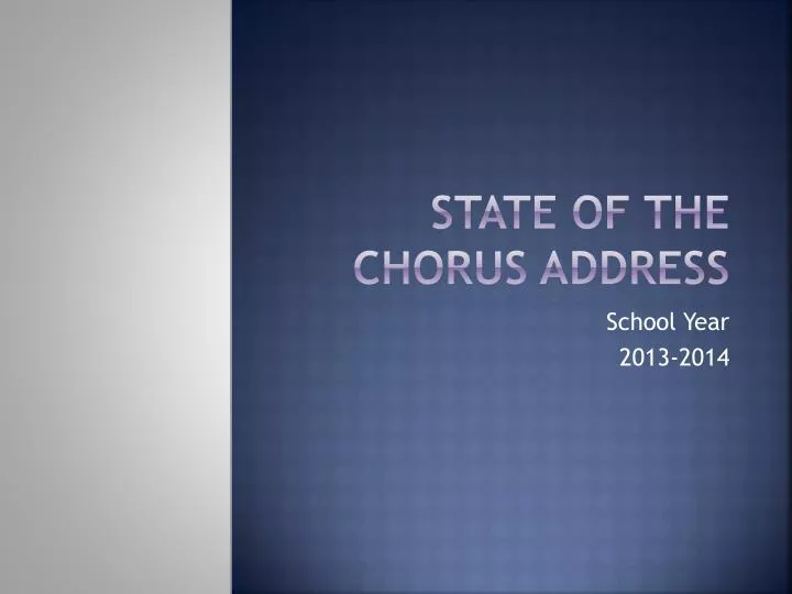 state of the chorus address