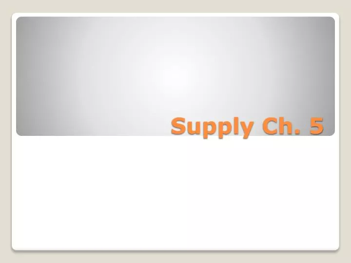 supply ch 5