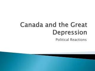 Canada and the Great Depression