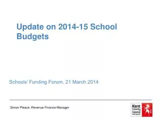 Update on 2014-15 School Budgets