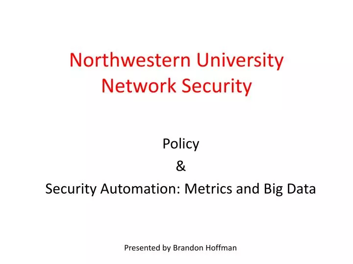 northwestern university network security