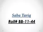 Saba Tariq - slide 1