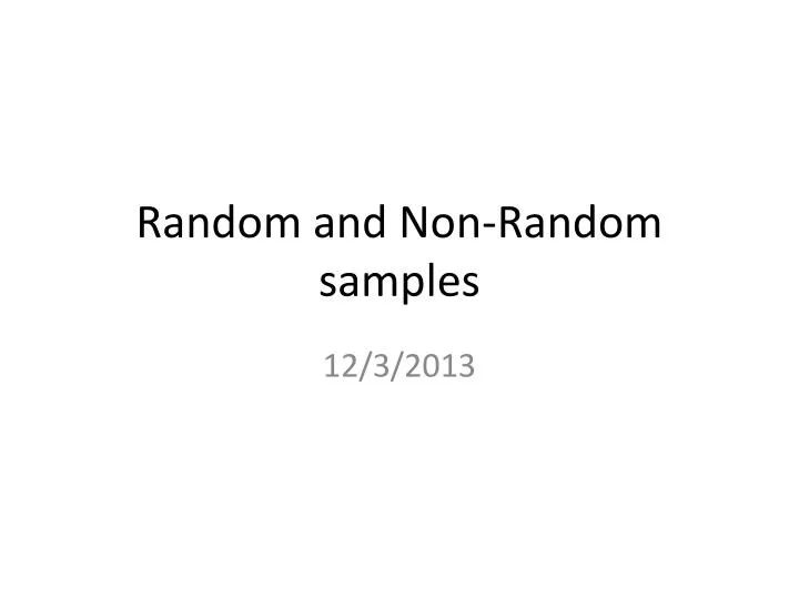 random and non random samples