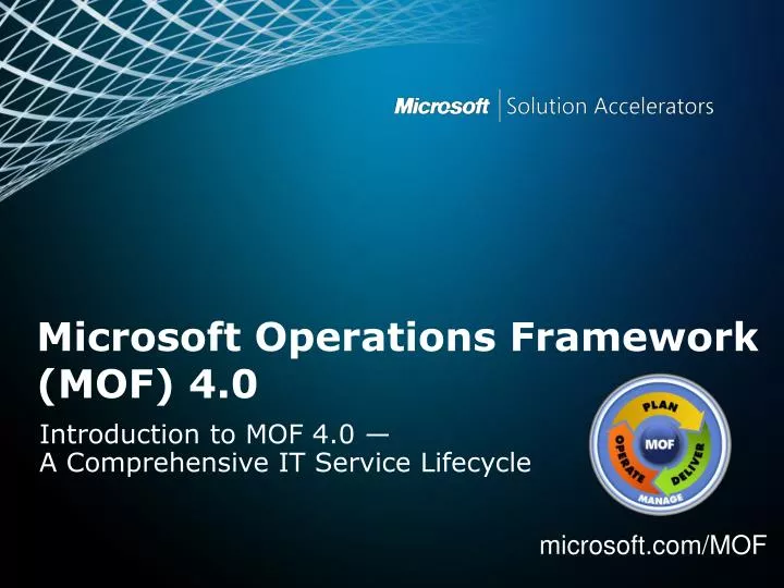 microsoft operations framework mof 4 0