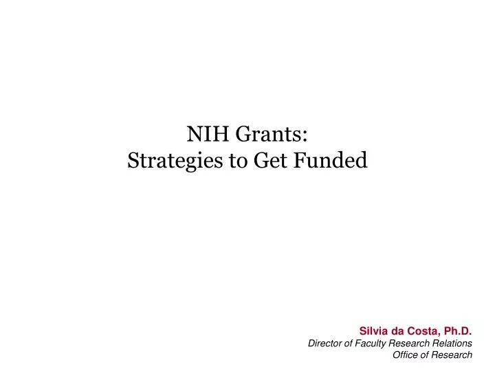 nih grants strategies to get funded
