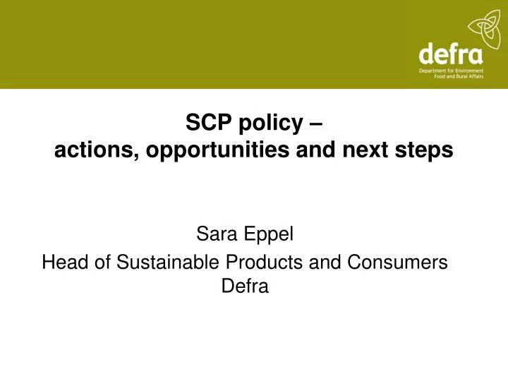 scp policy actions opportunities and next steps