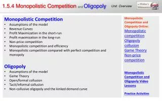 1.5.4 Monopolistic Competition and Oligopoly