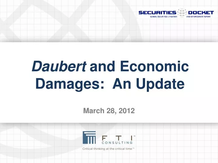 daubert and economic damages an update