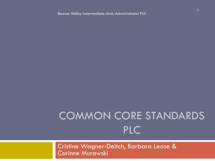 common core standards plc