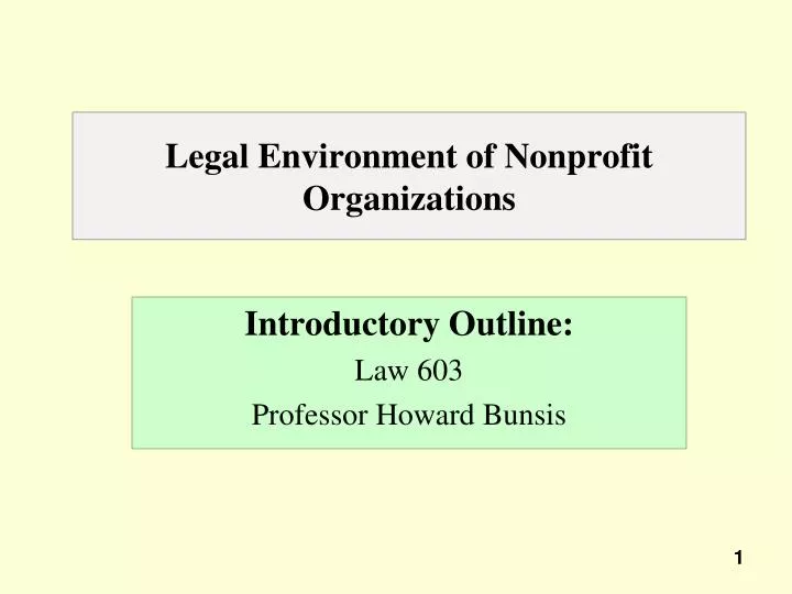 legal environment of nonprofit organizations