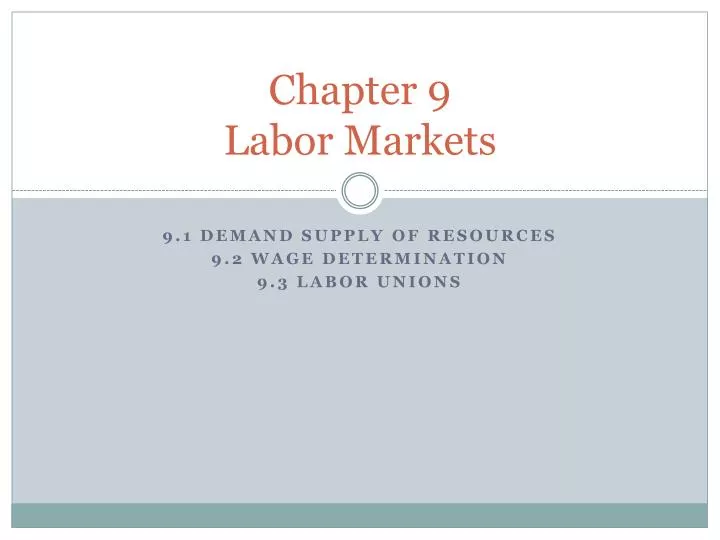 chapter 9 labor markets