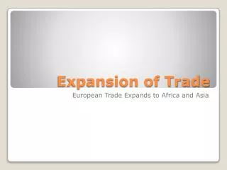 Expansion of Trade
