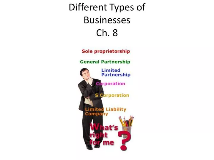 different types of businesses ch 8