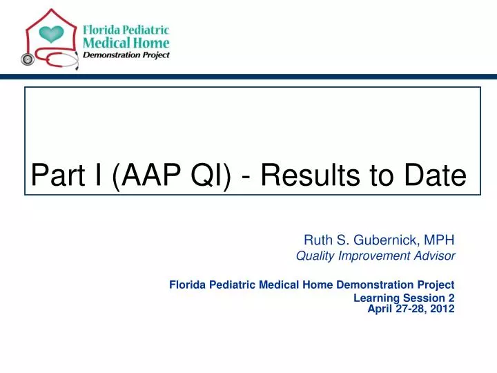 part i aap qi results to date