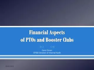 Financial Aspects of PTOs and Booster Clubs