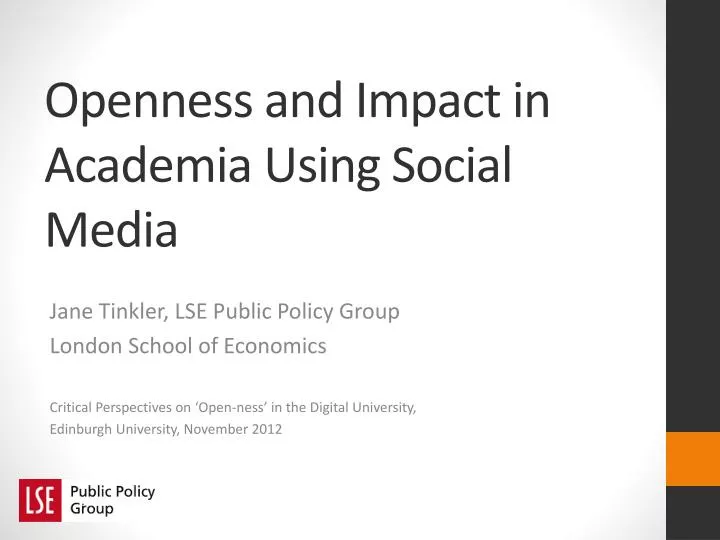 openness and impact in academia using social media