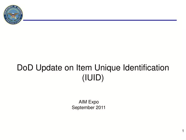 dod update on item unique identification iuid